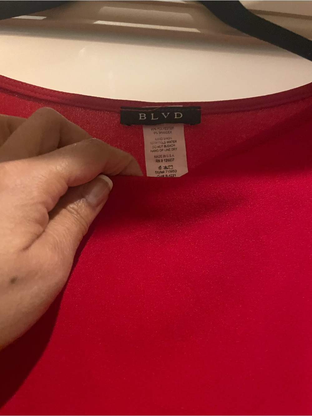 BLVD Red Ruffle Sleeve Blouse - Picture 4 of 5